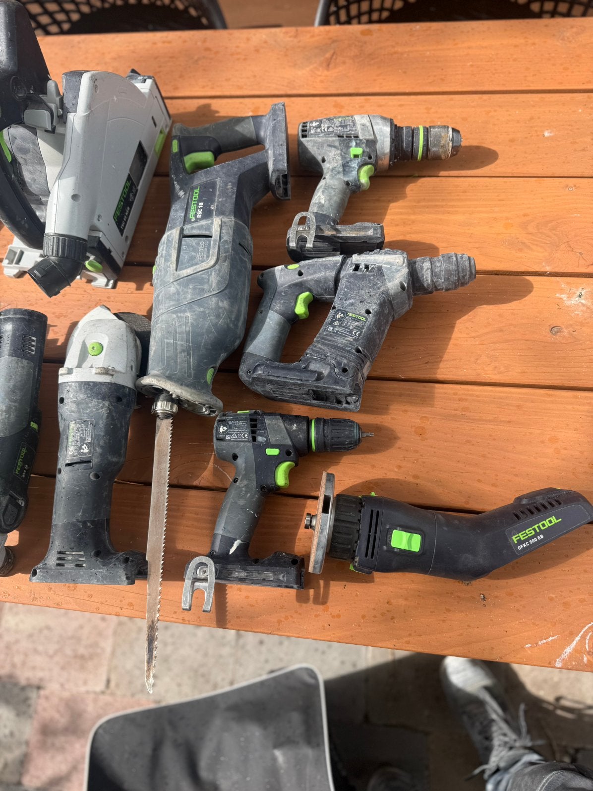 Festool set met accus en laders.  lees omschrijving aub, Ophalen, Gebruikt