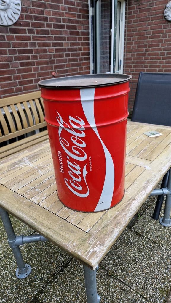 Coca cola vintage opbergton, Verzamelen, Ophalen, Gebruikt, Overige