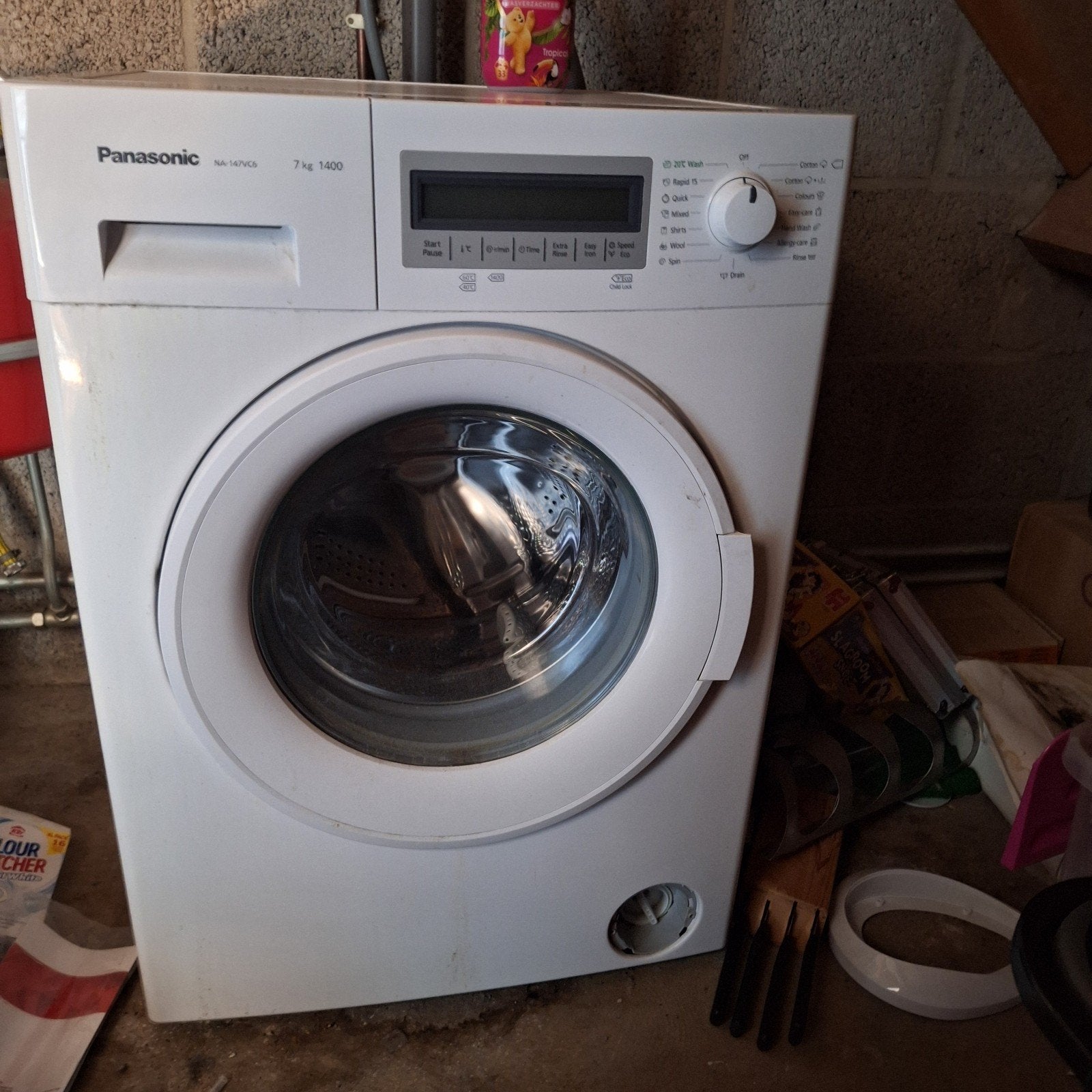 Panasonic NA-147VC5 Wasmachine 7kg 1400 toeren, Witgoed en Apparatuur, Wasmachines, Ophalen, Gebruikt, Voorlader, 85 tot 90 cm