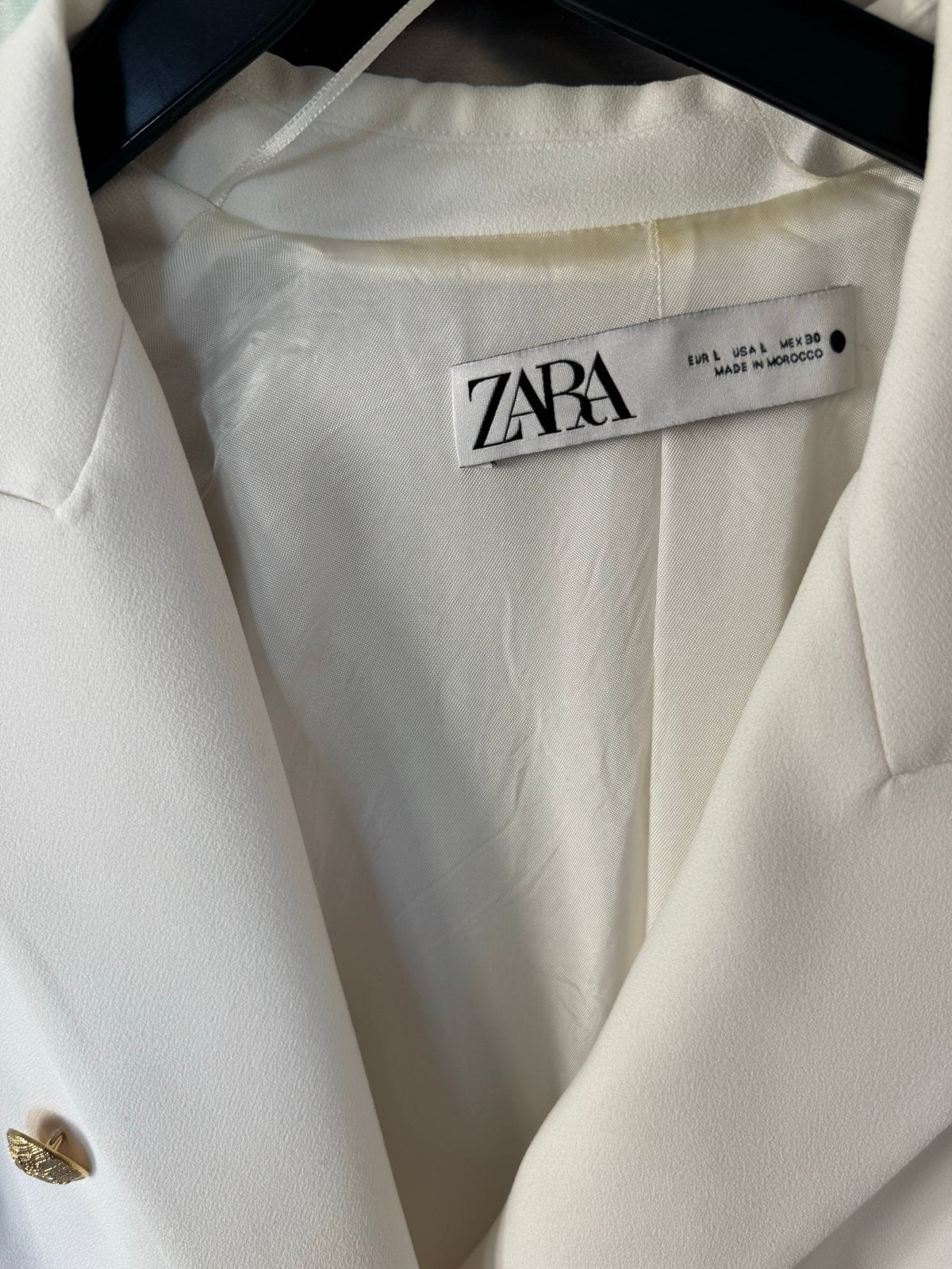 Zara Blazer Wit met Gouden Knopen - Maat L, Kleding | Dames, Wit, Maat 42/44 (L), Ophalen of Verzenden, Zo goed als nieuw