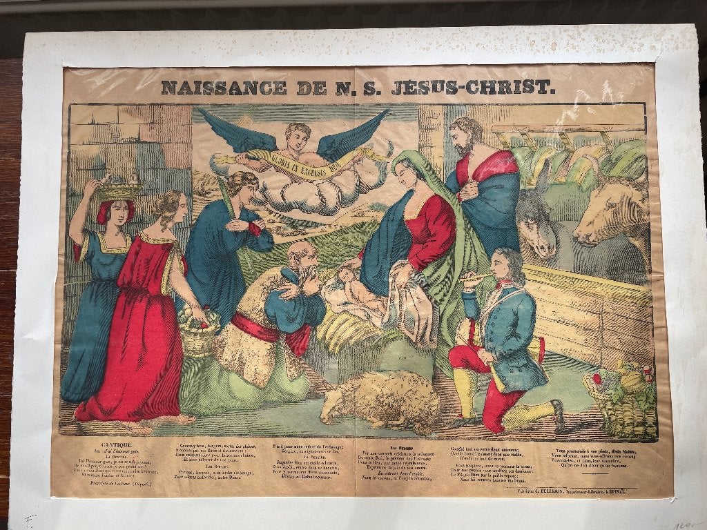 Pellerin Naissance de N.S. Jesus-Christ 1841, 63 cm, 1800 - 1899, Religie, Ophalen of Verzenden