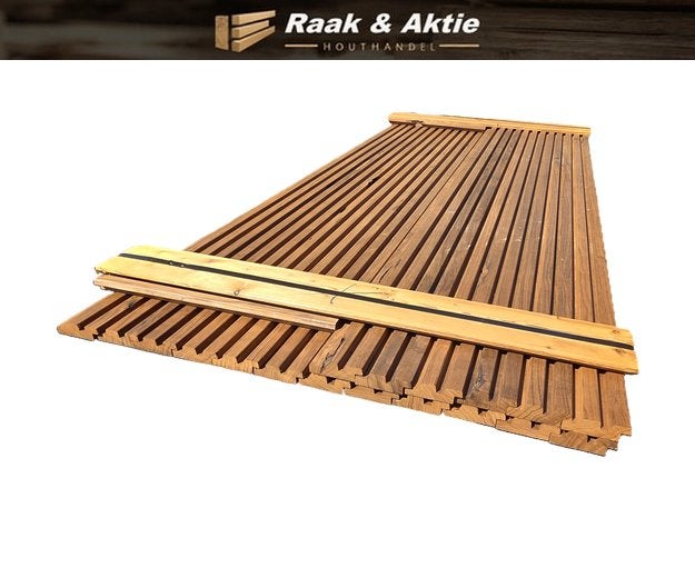 3.2 m2 Dubbel Rhombus profiel  / hardhout - nr: HP43, Tuin en Terras, Palen, Balken en Planken, Ophalen, Planken, Nieuw, Hardhout
