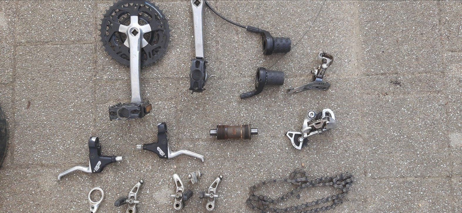Set onderdelen voor vintage 3x7 mtb, Ophalen of Verzenden, Gebruikt, Mountainbike, Shimano
