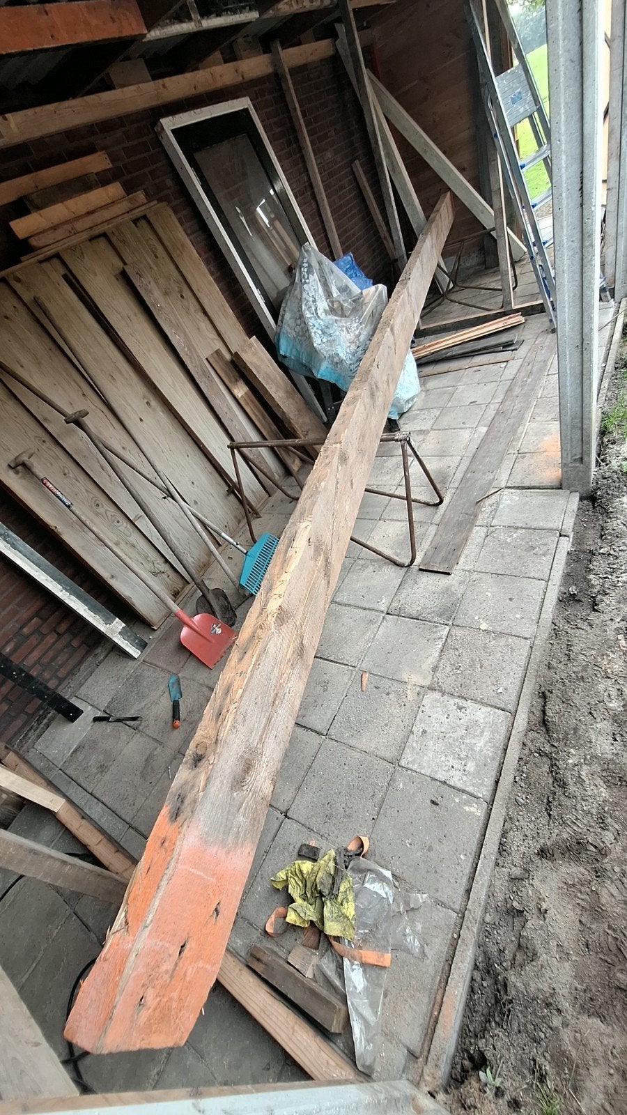 Robuuste gebruikte vuren balk 6.3m, Ophalen, Gebruikt, Balk, Vuren