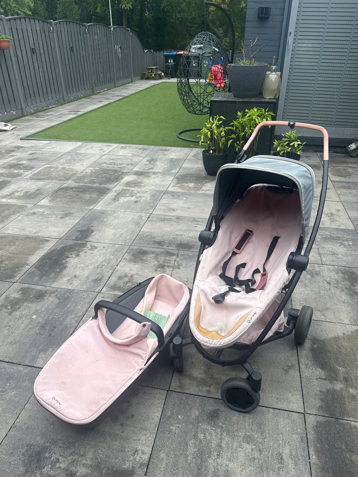 Quinny Combiwagen met reiswieg - Roze/Grijs, Gebruikt, Combiwagen, Met reiswieg, Quinny