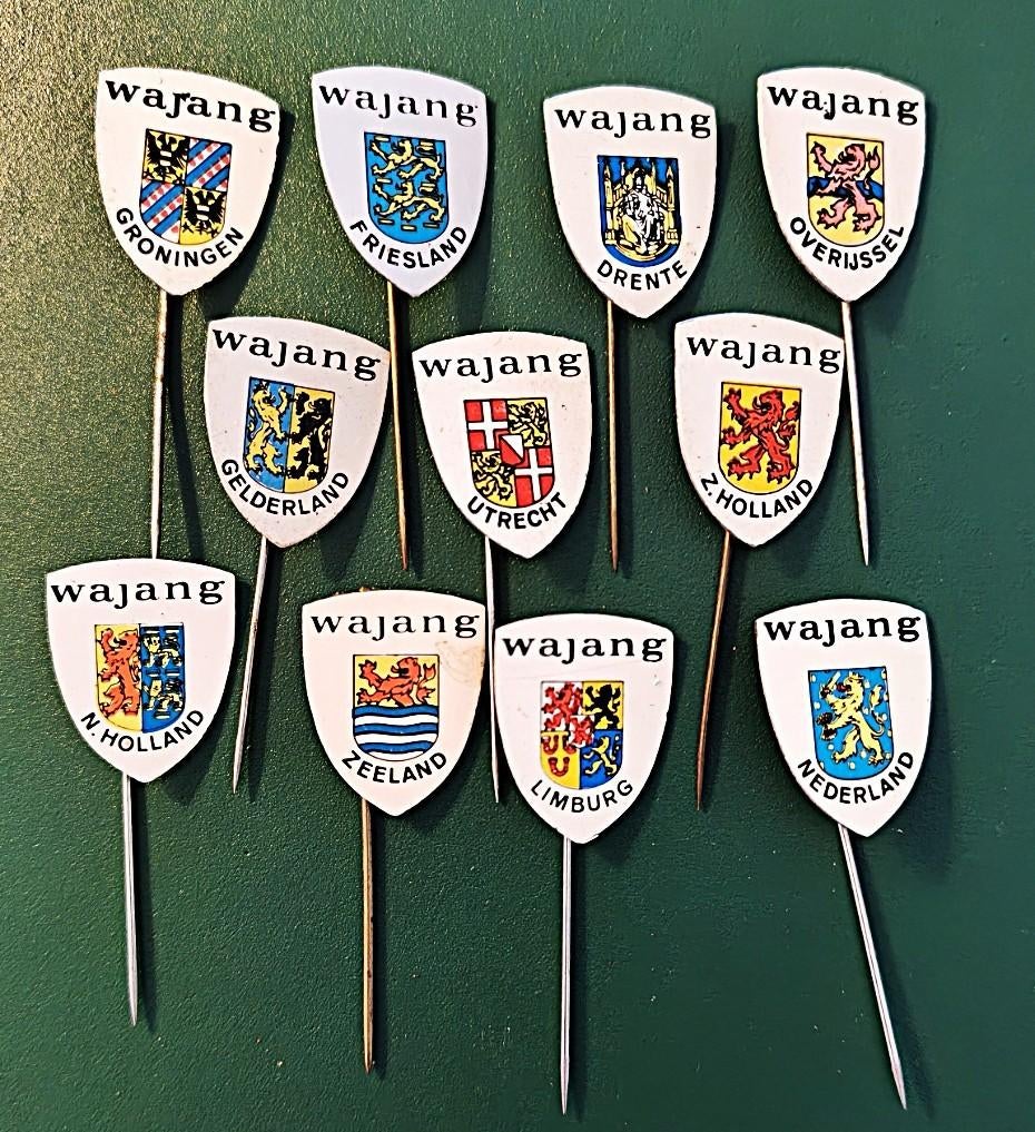 Speldjes Provincie wapens van Wajang, Verzenden, Gebruikt, Overige onderwerpen