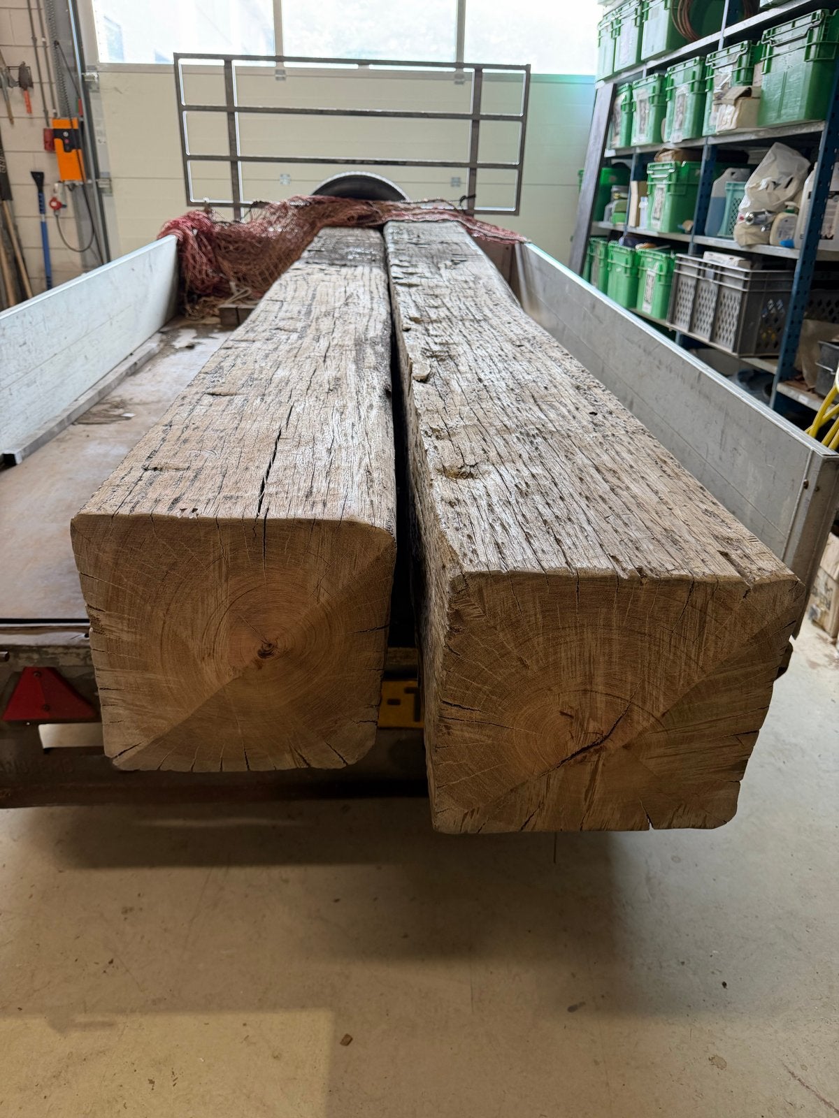 2x 3,5m Azobe meerpalen met diamantkop - Gebruikt, Ophalen, Gebruikt, 250 cm of meer, Palen