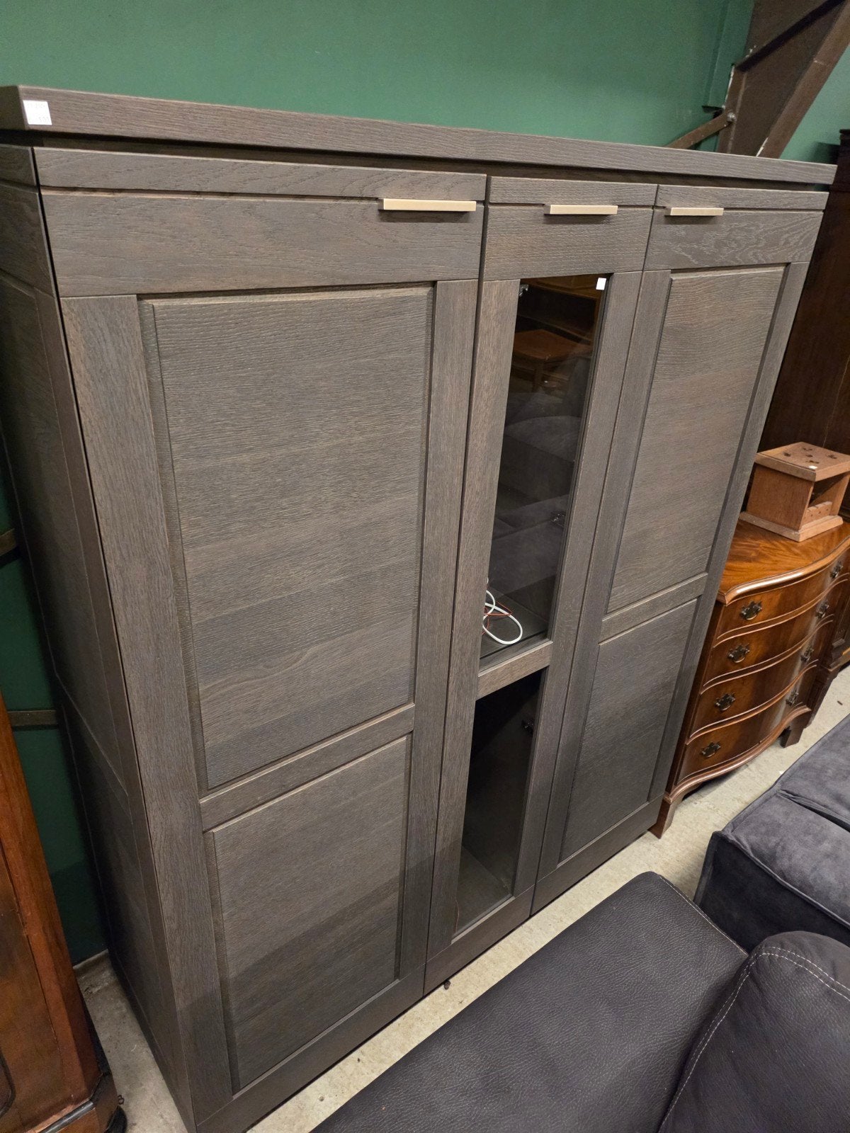3 deurs kast met vitrine, Ophalen, ., 50 tot 100 cm, .