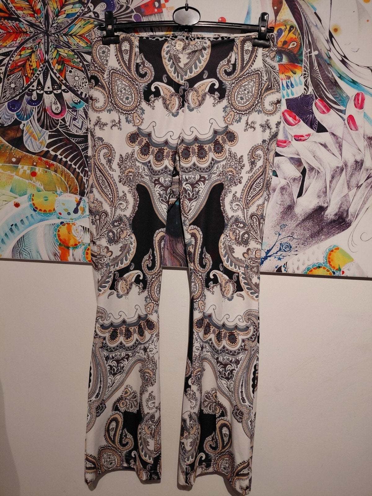 Zizo travelstof flared broek maat 40, Kleding | Dames, Zizo, Meerkleurig, Maat 42/44 (L), Ophalen of Verzenden