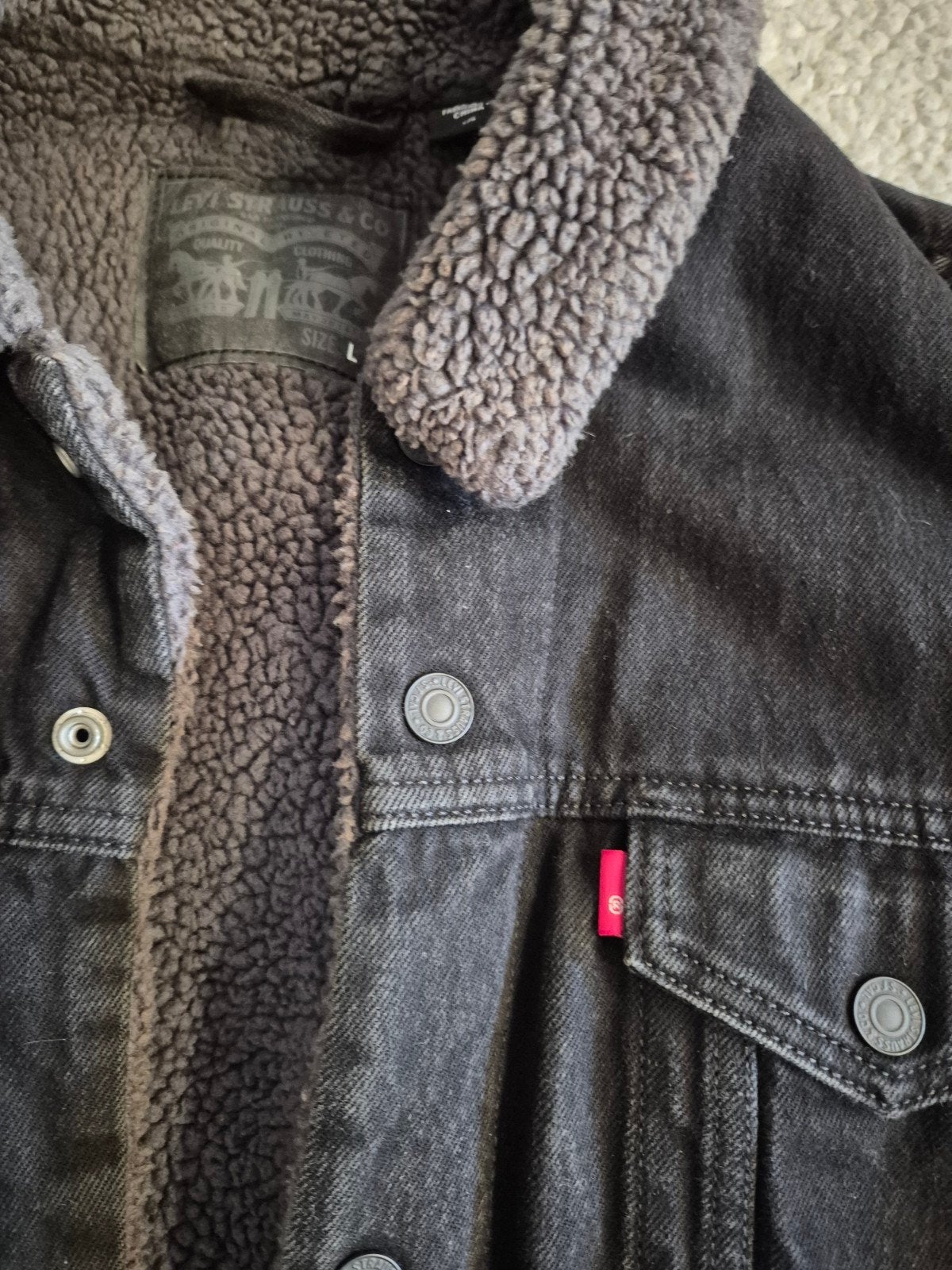Levi's Jeans Jas Spijkerjas Spijkerjack Gevoerd maat L, Ophalen, Maat 52/54 (L), Levi's, .