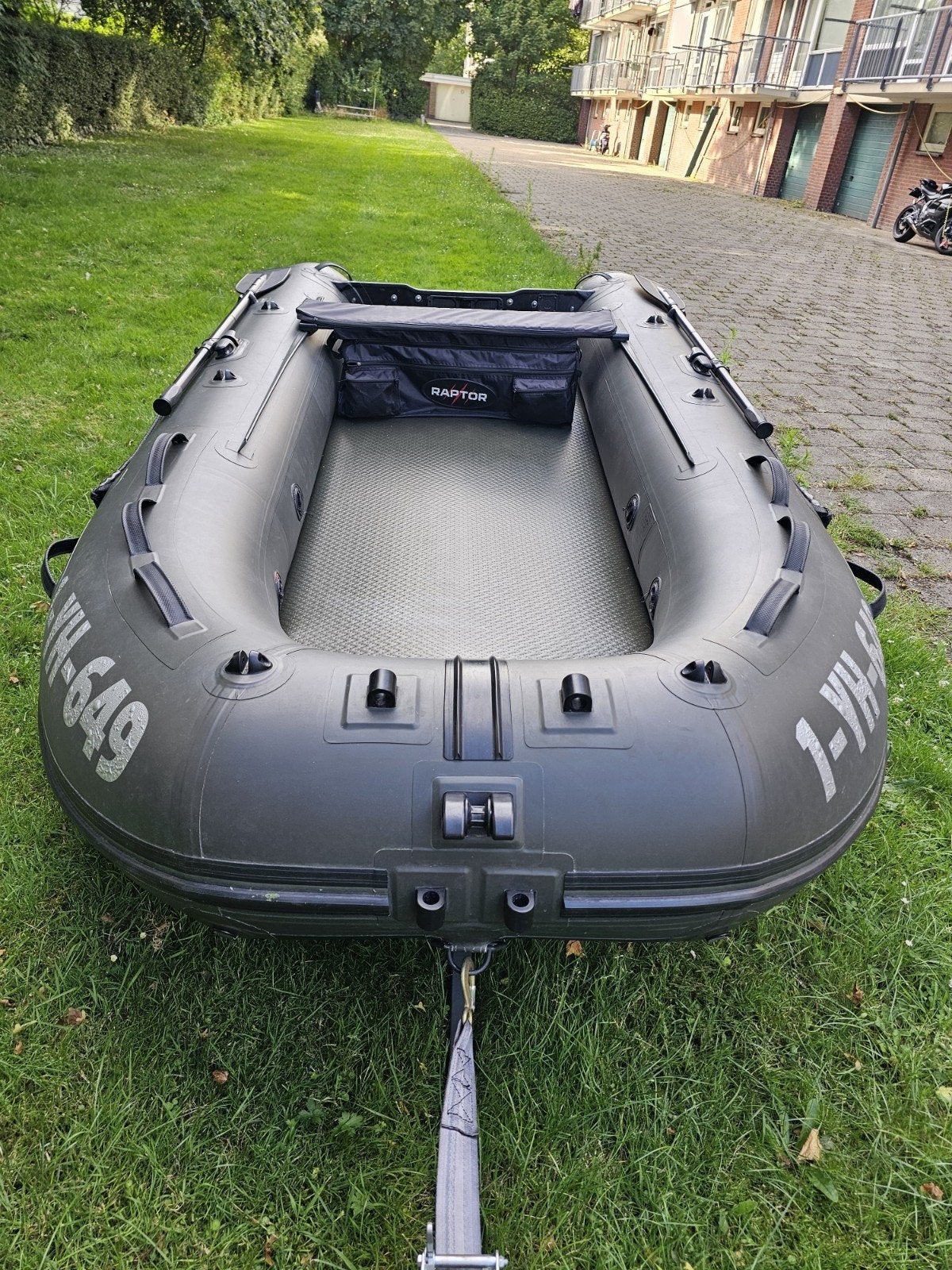 Raptor rubberboot  3,30m x-wide & trailer, Ophalen, Zo goed als nieuw