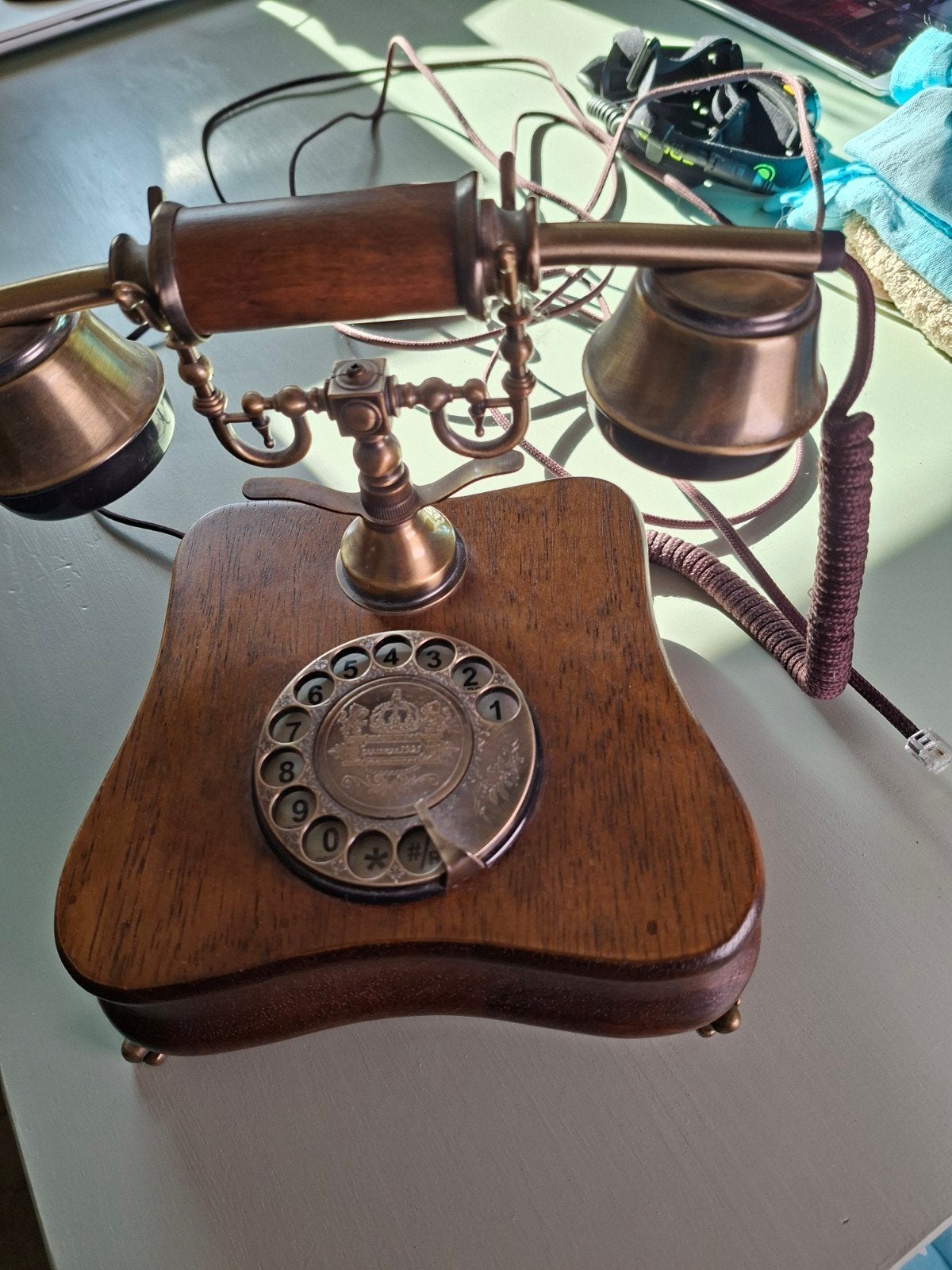Mooie Engelse retro draaitelefoon - Werkt perfect, Telecommunicatie, Ophalen, Gebruikt, Met draaischijf