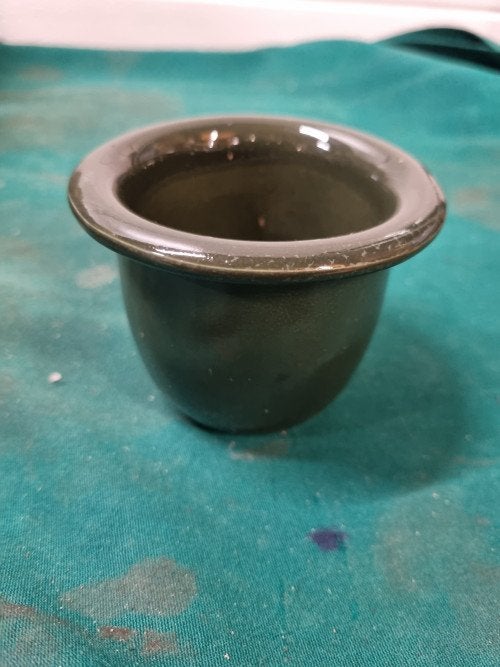 bloempot groen aardewerk klein, Ophalen of Verzenden, 'T Olde Gre-j, Info@toldegrej.nl, Endepoelstraat 20f Didam