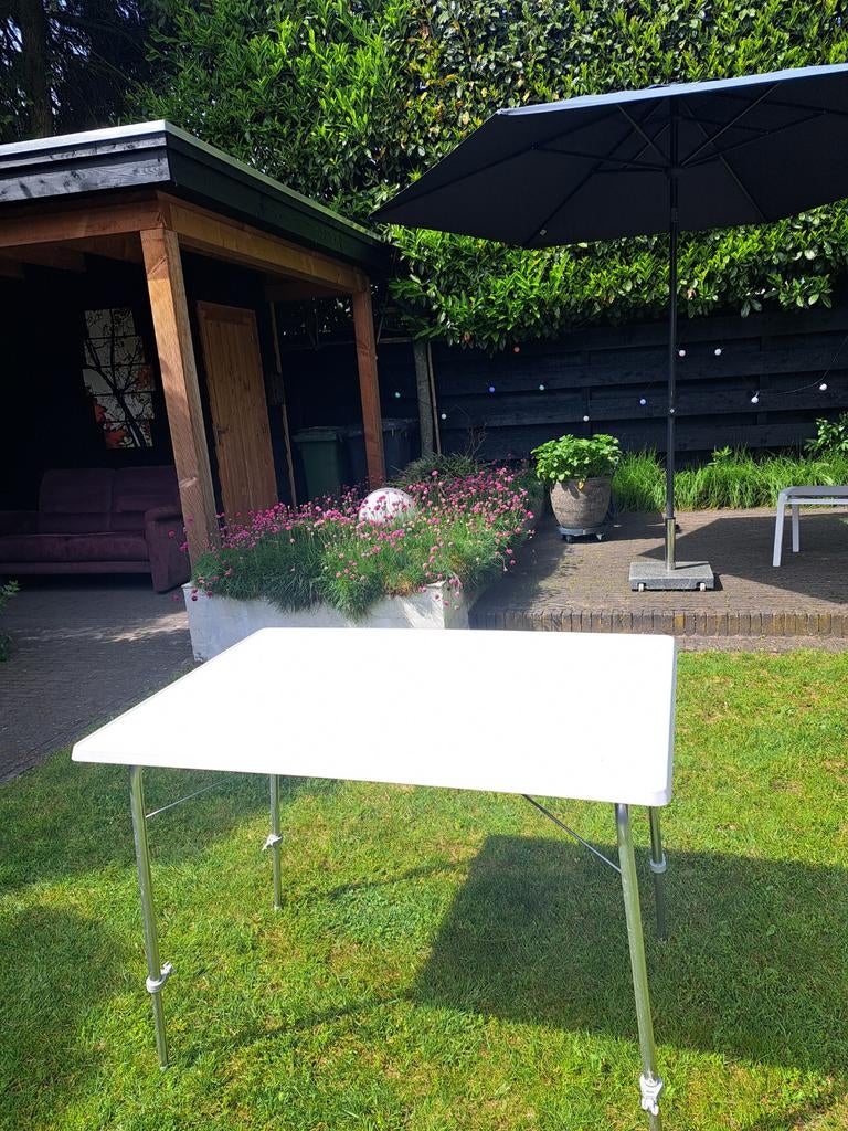 Verstelbare Campingtafel 70x1000 cm - Ideaal voor Buiten, Caravans en Kamperen, Kampeermeubelen, Ophalen, Gebruikt, Campingtafel
