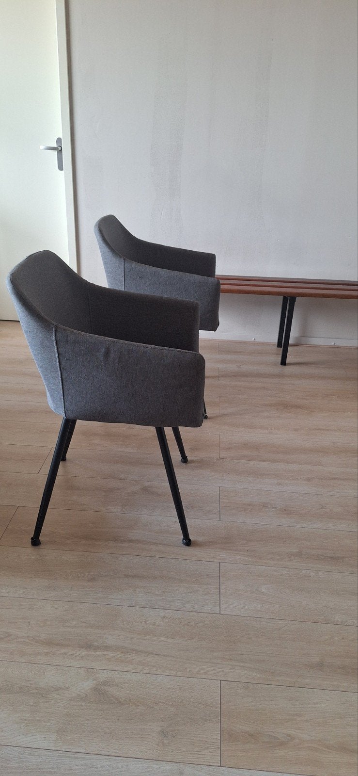 eetkamerstoelen 2 x grijs, Ophalen, Grijs
