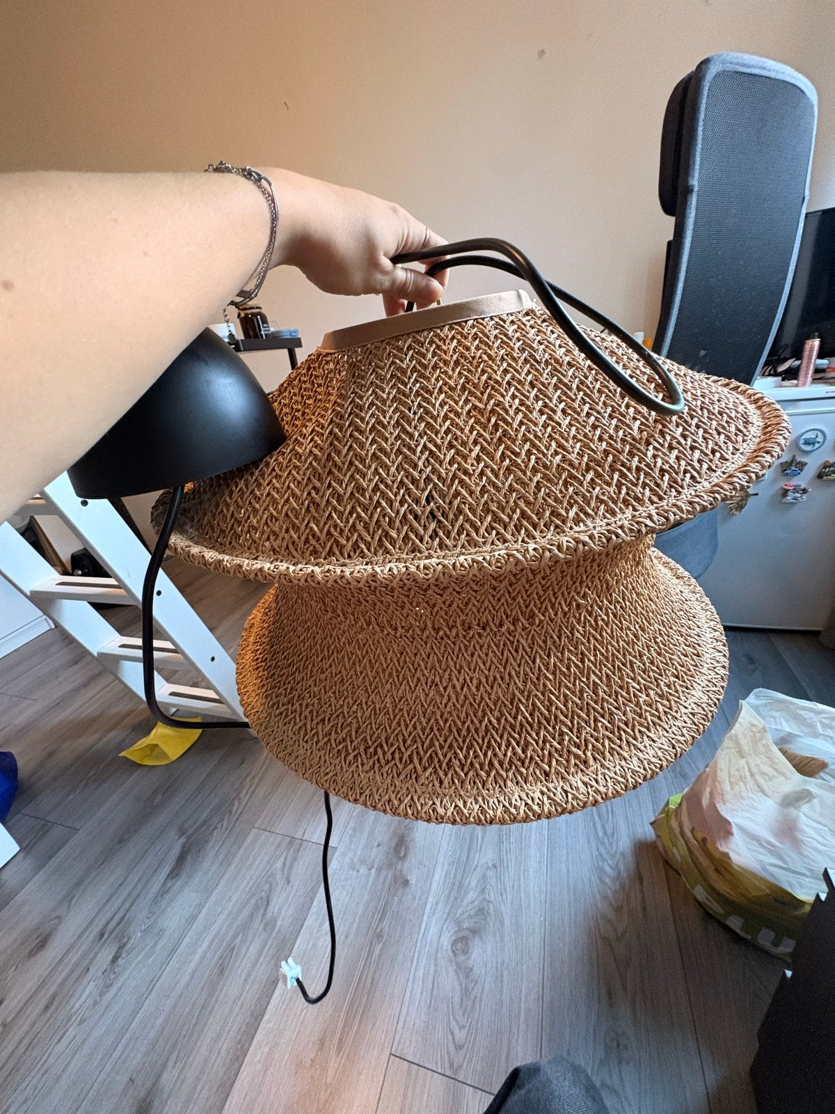 IKEA Sinnerlig Plafondlamp - Zo goed als nieuw, Huis en Inrichting, Ophalen, Zo goed als nieuw, Natuurlijk materiaal, E27 (groot)