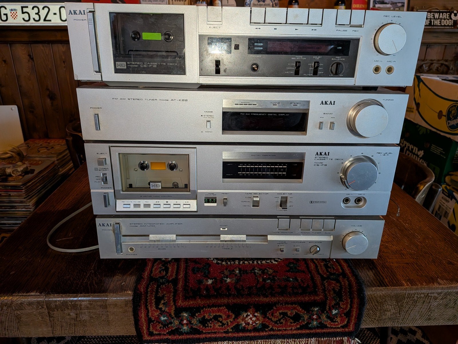 Akai Vintage Hifi Set: Cassettedecks, Tuner, Versterker, Audio, Tv en Foto, Cassettedecks, Ophalen of Verzenden, Dubbel, Akai