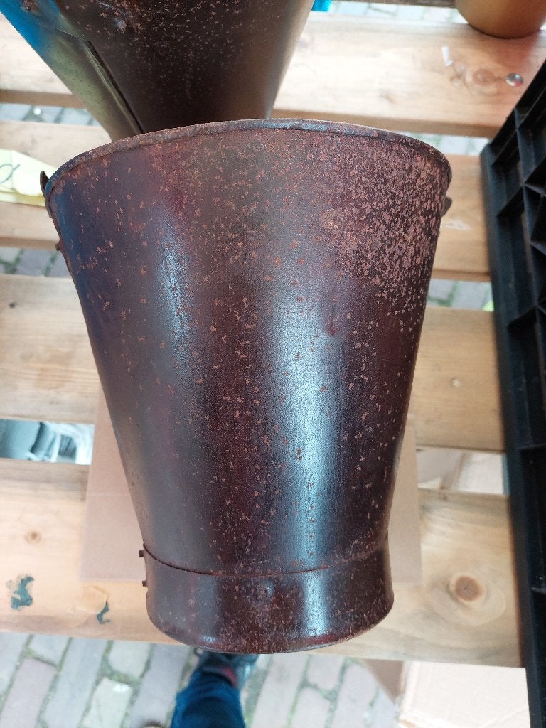 Decoratie emmer of planten bak, ptmd, Metaal, Ophalen of Verzenden, Bruin, Landelijk