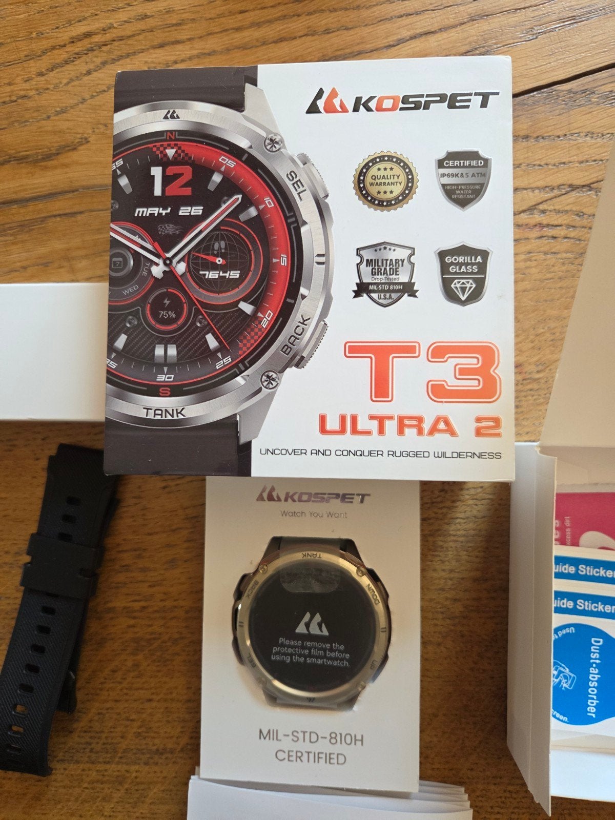 Kospet Tank T3 Ultra 2 Smartwatch, Sieraden, Tassen en Uiterlijk, Smartwatches, Nieuw, Android, Zwart, Afstand, Calorieverbanding
