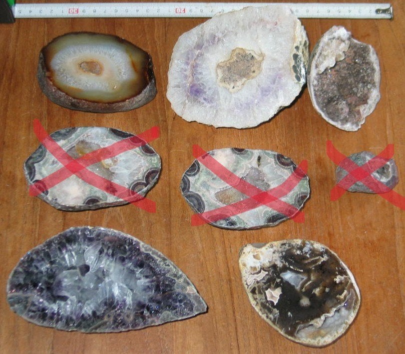 8 x geode mooie geslepen stenen diverse prachtige mineralen, Ophalen, Mineraal