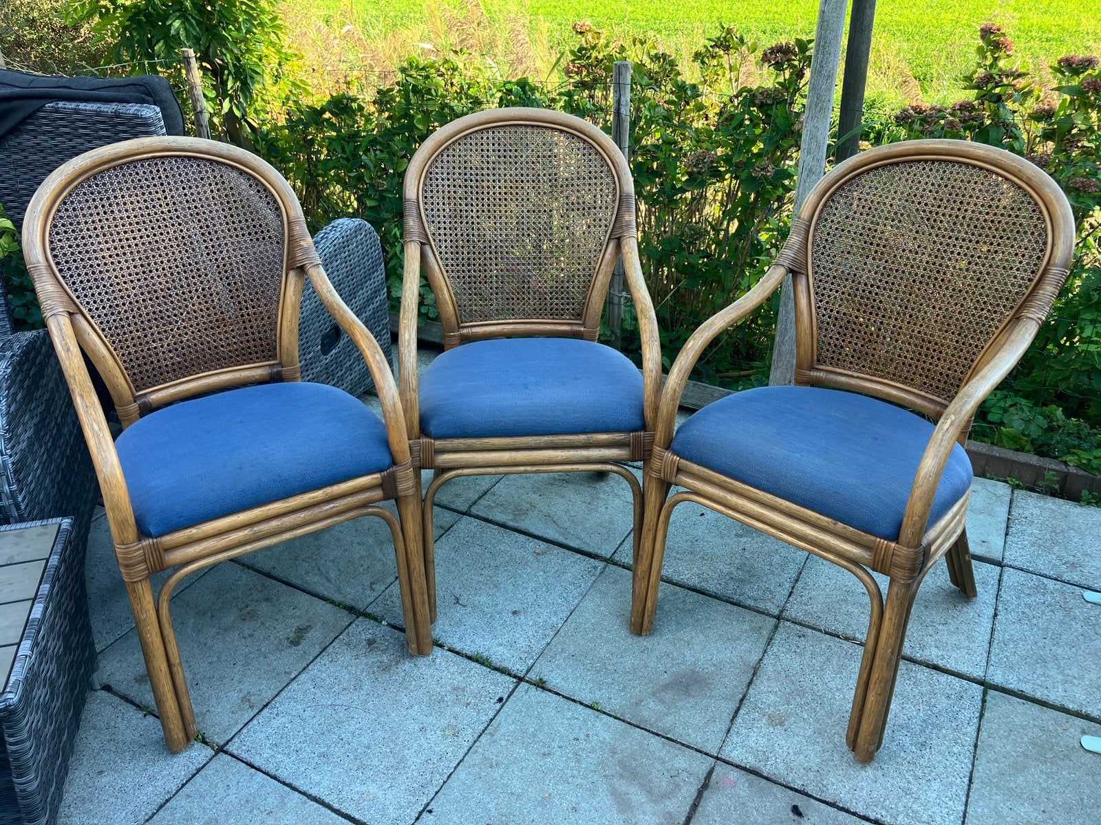 Rotan stoelen 3 stuks, Ophalen, Gebruikt, Rotan