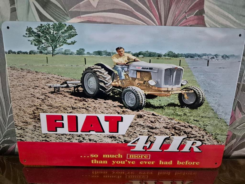 Fiat 411R reclamebord, Ophalen of Verzenden, Nieuw, Reclamebord