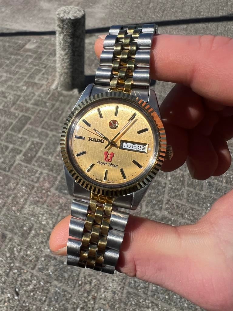 Rado Purple Horse Automatisch Horloge 36mm Fluted Bezel, Sieraden, Tassen en Uiterlijk, Horloges | Dames, Overige merken, Staal