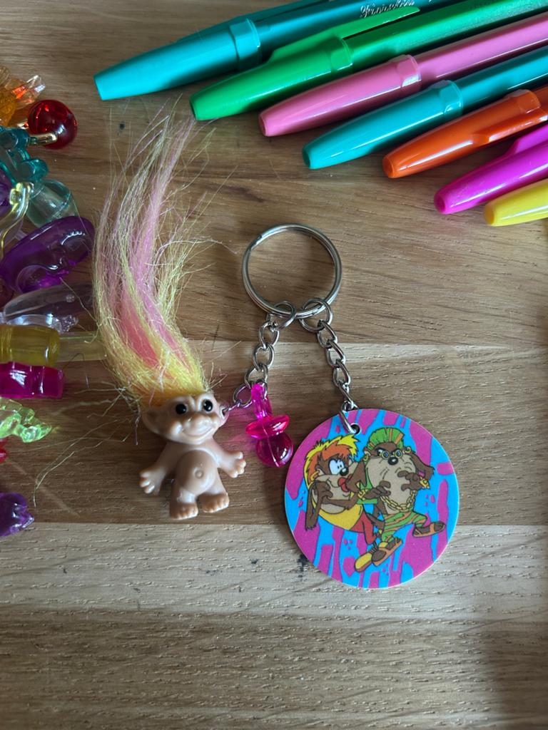 Vintage 90s sleutelhanger met Flippo, Trol en Speentje, Verzamelen, Sleutelhangers, Ophalen of Verzenden, Zo goed als nieuw, Knuffel of Figuurtje