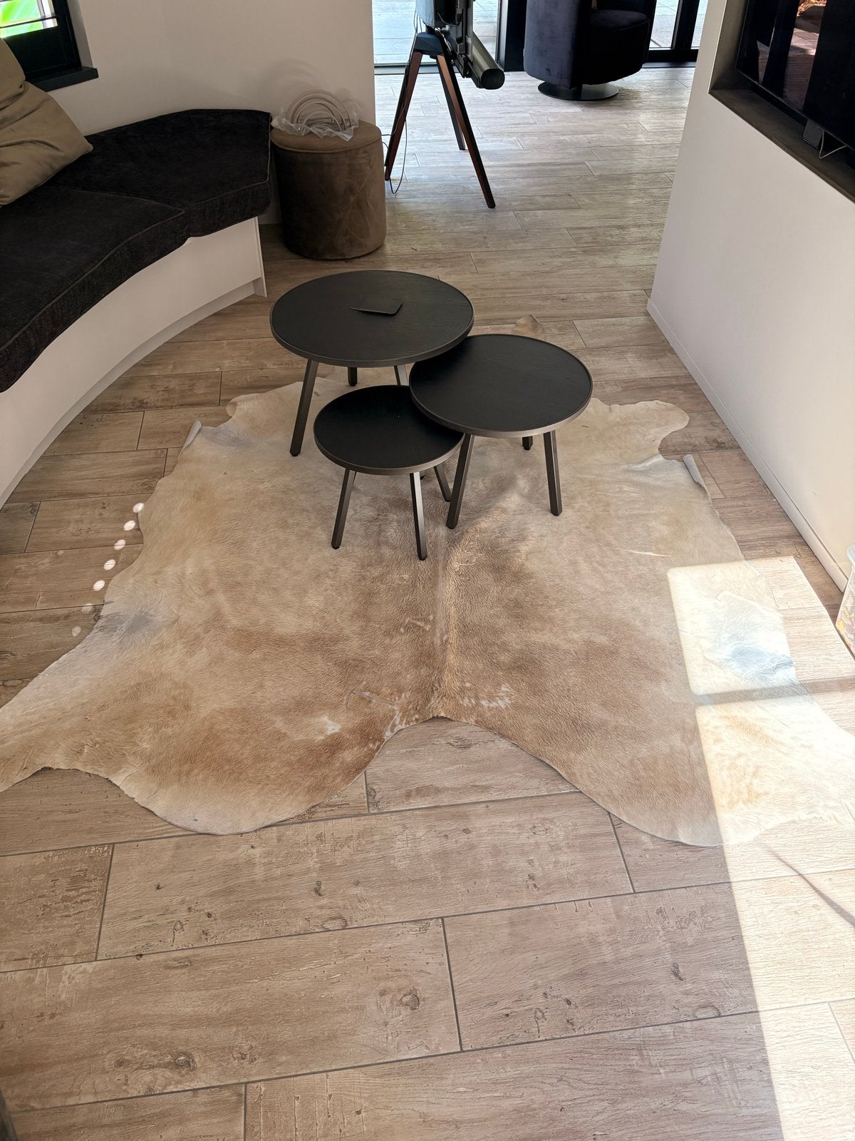 IKEA Koldby Koeienhuid Vloerkleed - Beige/Bruin, Ophalen, Gebruikt, Beige, 150 tot 200 cm