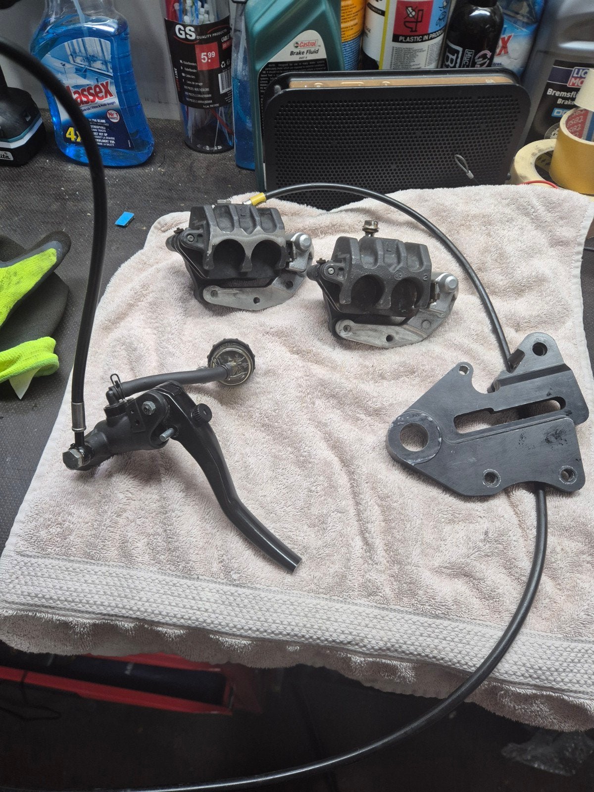 Supermoto lefthand brake kit met rempomp en remklauw, Ophalen of Verzenden, Gebruikt