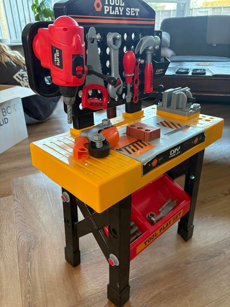 Kinderwerkbank met gereedschap - Tool Play Set, Ophalen, Gebruikt, Bouwen