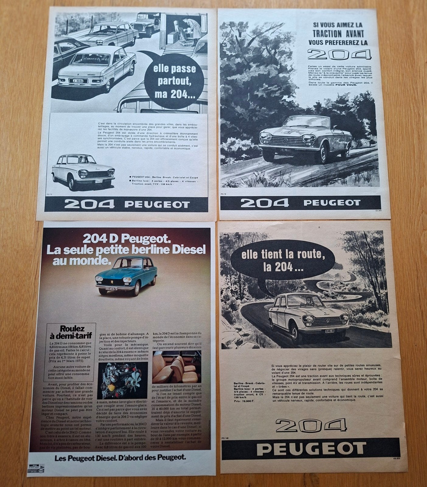Advertenties Peugeot 204, Ophalen, 1960 tot 1980, Knipsel(s)