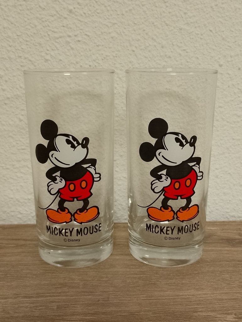 Disney Mickey Mouse Glazen, Ophalen of Verzenden, Mickey Mouse, Zo goed als nieuw, Servies