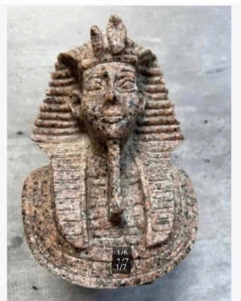 Toetanchamon zwaar marmeren beeld Farao oude Egypte, Ophalen of Verzenden