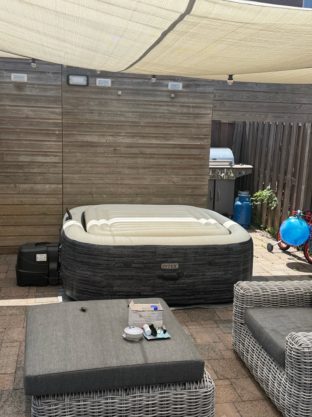 Intex PureSpa Greystone Deluxe 6 Personen, Tuin en Terras, Ophalen of Verzenden, Nieuw, Filter, Opblaasbaar