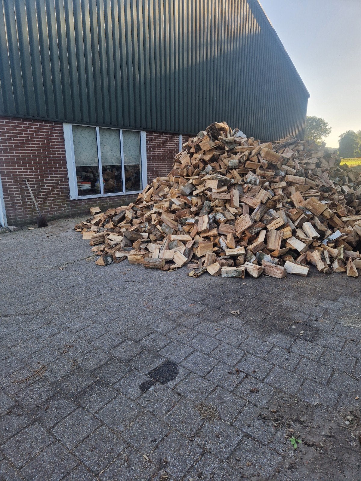 Vers geklieft hout. €100,- per m3 losgestort., 6 m³ of meer, Ophalen, Overige houtsoorten, Blokken