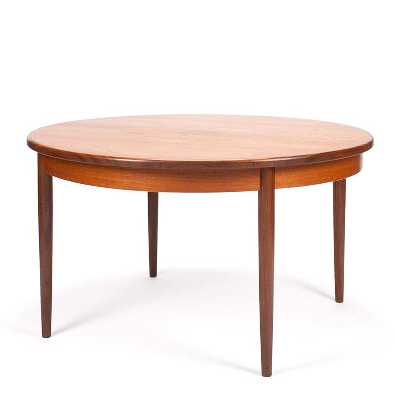 Mid-Century teakhouten eettafel Gplan rond/ uitschuifbaar, Huis en Inrichting, Ophalen, 100 tot 150 cm, Mid-Century Deens Modern vintage