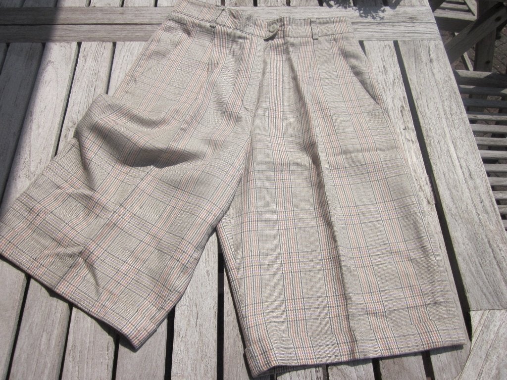 BROEKROK BERMUDA CULOTTE TONI DRESS BEIGE ruitje M 38/40, Kleding | Dames, Maat 38/40 (M), Verzenden, Beige, TONI DRESS