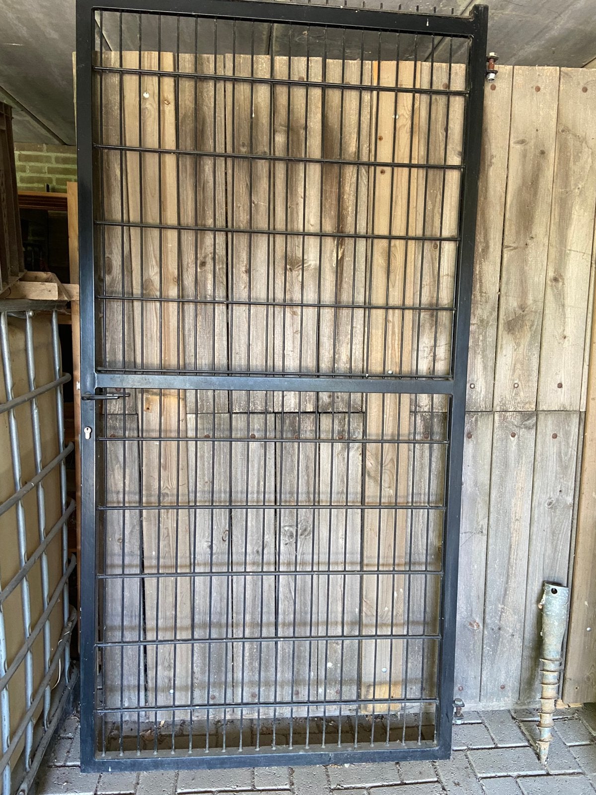 Stalen tuinpoort gecoat zwart, Tuin en Terras, Ophalen of Verzenden, Zo goed als nieuw, IJzer