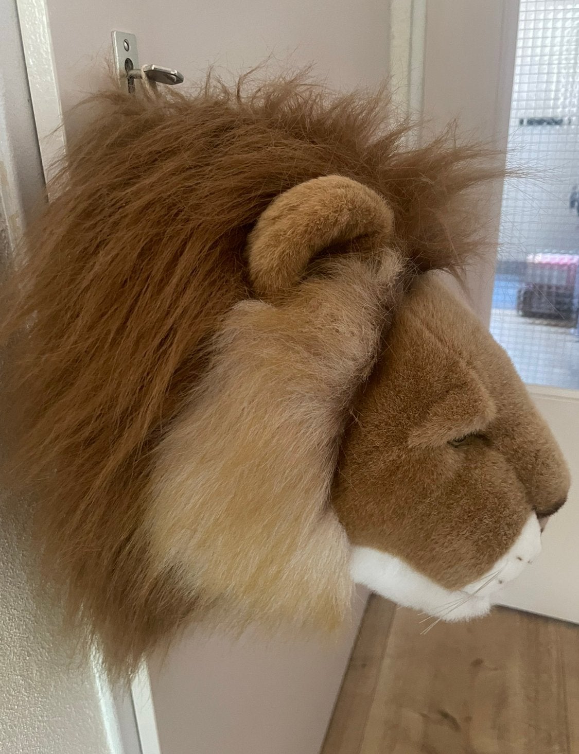 BIBIB &Co leeuw pluchen kop dierenkop, Ophalen of Verzenden, Zo goed als nieuw, Wanddecoratie