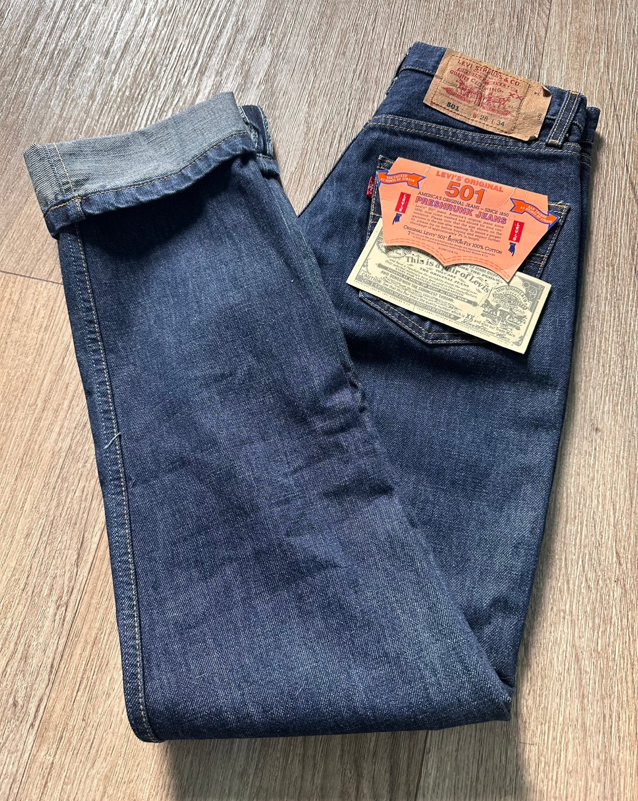 Vintage Levis 501 made in USA deadstock W28/L34 (XS/34), Ophalen of Verzenden, Nieuw, Blauw, W27 (confectie 34) of kleiner