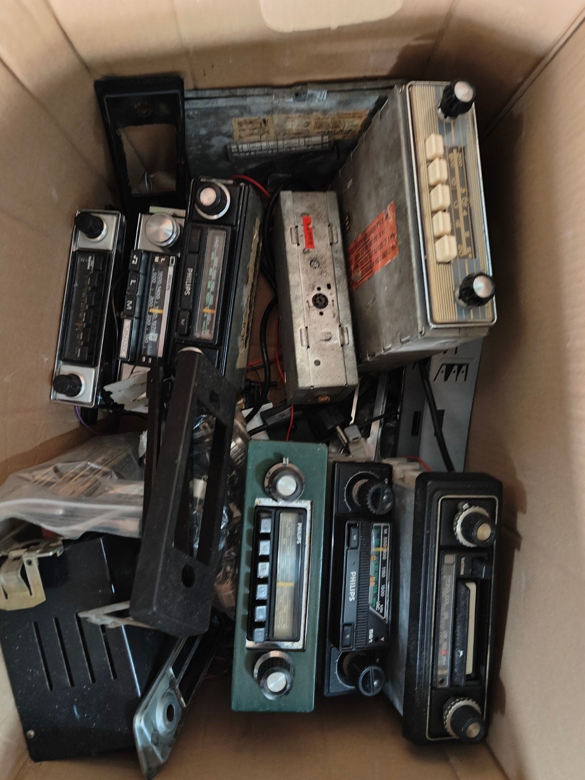 Partij vintage autoradio's en onderdelen, Ophalen of Verzenden, Gebruikt
