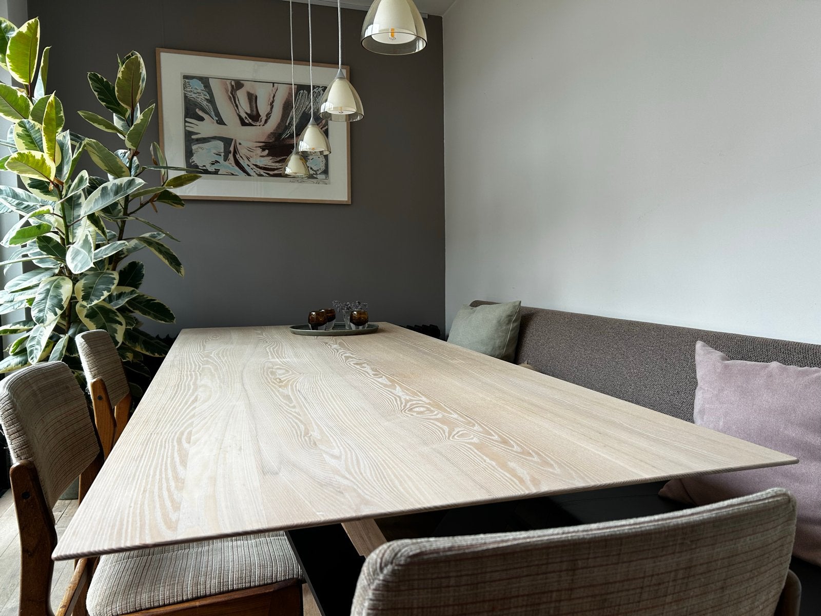 Bert Plantagie Design Eettafel 220x90 | Massief Essen, Huis en Inrichting, Ophalen, 200 cm of meer, 50 tot 100 cm, Zo goed als nieuw