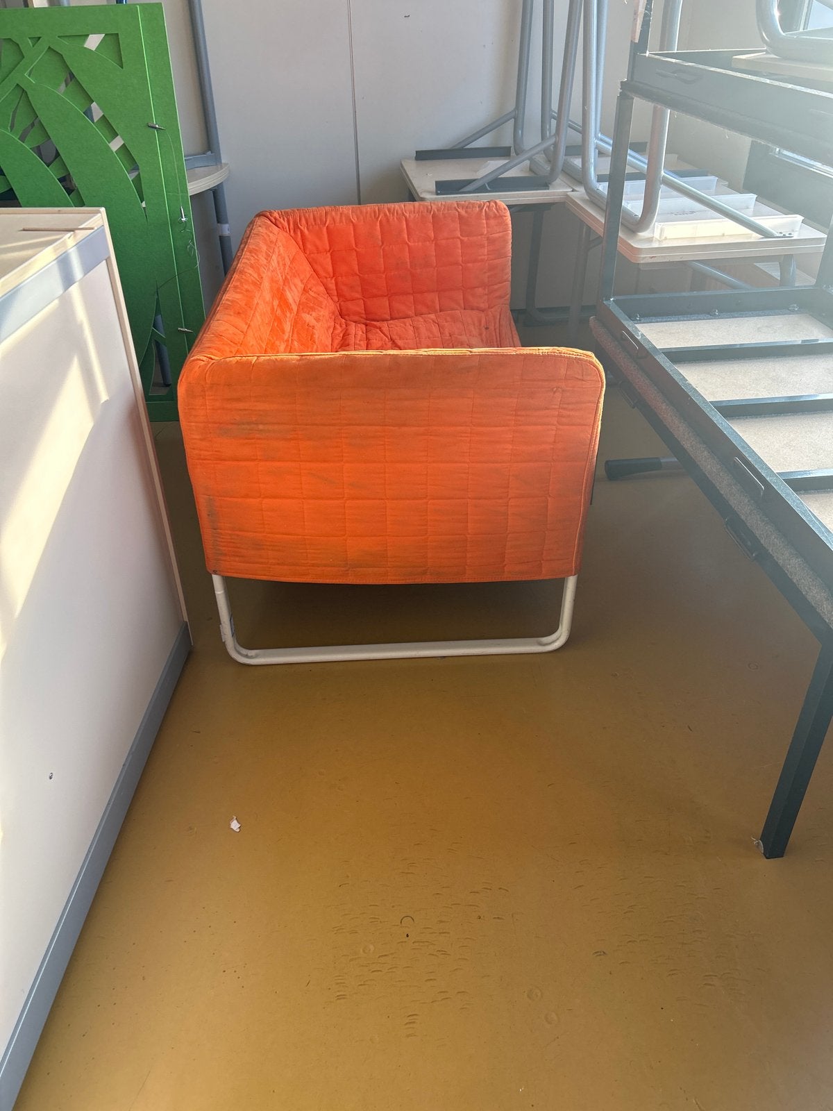 IKEA bank oranje met extra blauwe hoes, Ophalen, Gebruikt, Tweepersoons, Rechte bank