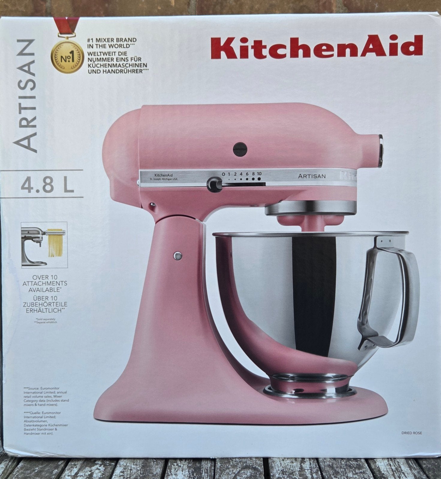Kitchenaid Artisan mixer 5KSM175PSEDR, Witgoed en Apparatuur, Keukenmixers, 4 liter of meer, Ophalen of Verzenden, Nieuw, 3 snelheden of meer