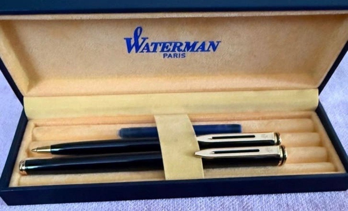 Waterman Pennenset - Vulpen en Balpen in Doosje, Verzamelen, Pennenverzamelingen, Pennenset, Met doosje, Ophalen of Verzenden