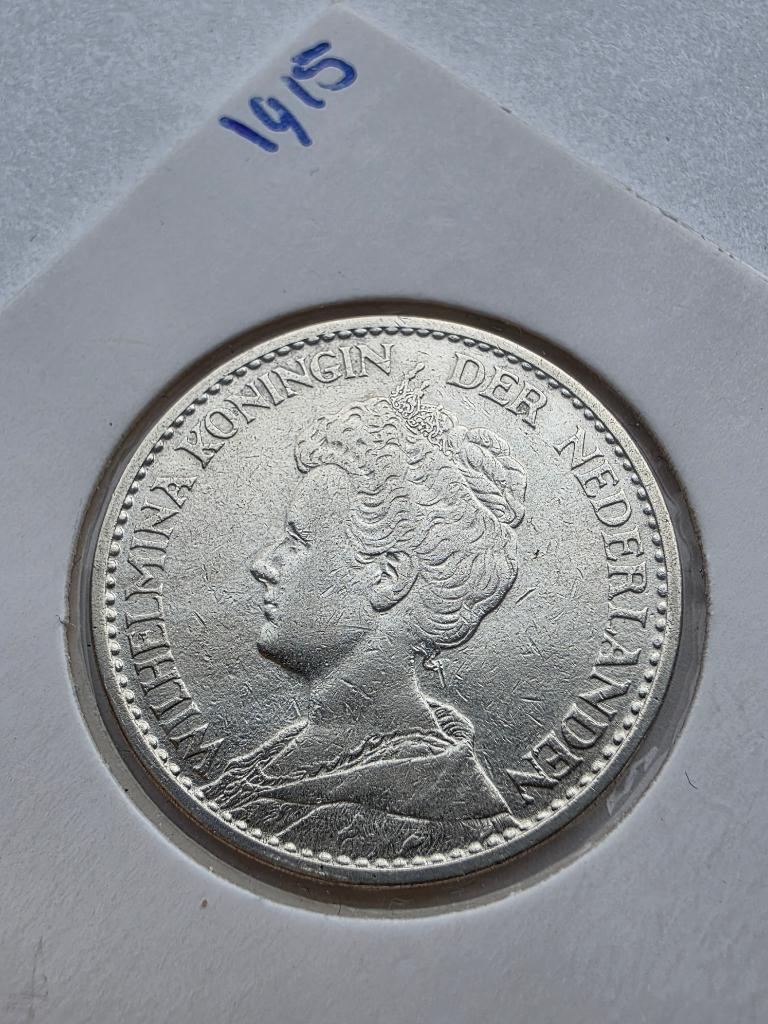 1 gulden 1915, 1 gulden, Zilver, Ophalen of Verzenden, Koningin Wilhelmina