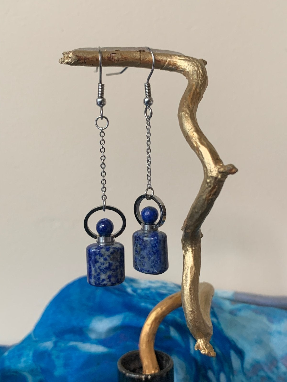 Lapis lazuli parfum as hanger beschermt uniek liefde magie, Sieraden, Tassen en Uiterlijk, Oorbellen, Hangers, Blauw, Nieuw, Ophalen of Verzenden