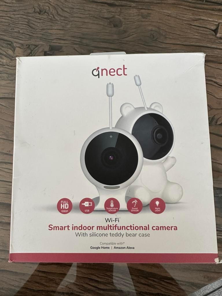 Qnect Smart indoor wifi multifunctionele camera, Ophalen of Verzenden, Zo goed als nieuw, 250 meter of meer, Camera