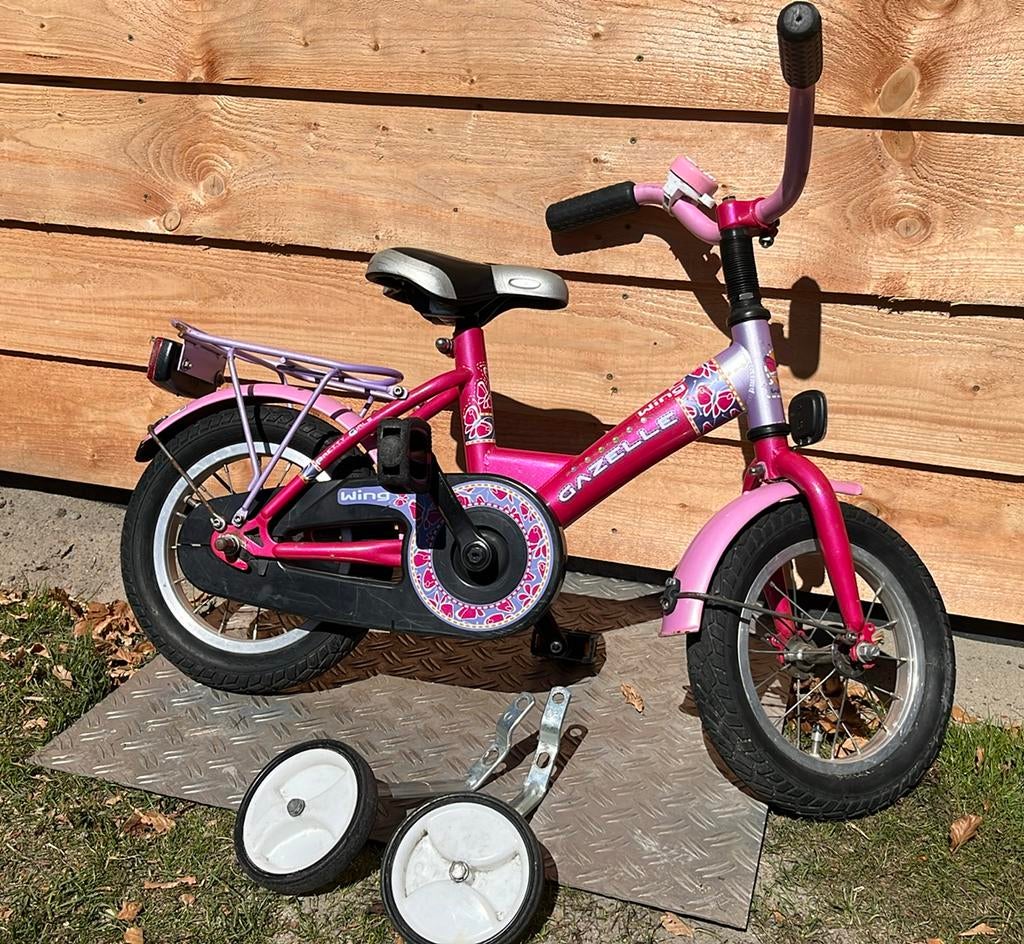 Gazelle Pretty Girl Wing kinderfiets 12 inch, Fietsen en Brommers, Fietsen | Kinderfietsjes, Ophalen, Zo goed als nieuw, Terugtraprem